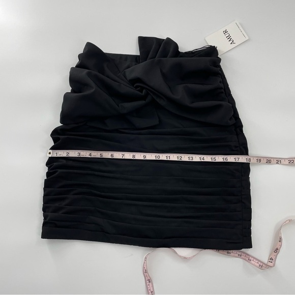 Amur Kehlani Tie skirt Black Rouched *REVOLVE*  NWT Side Zip Mini Skirt - Picture 10 of 15